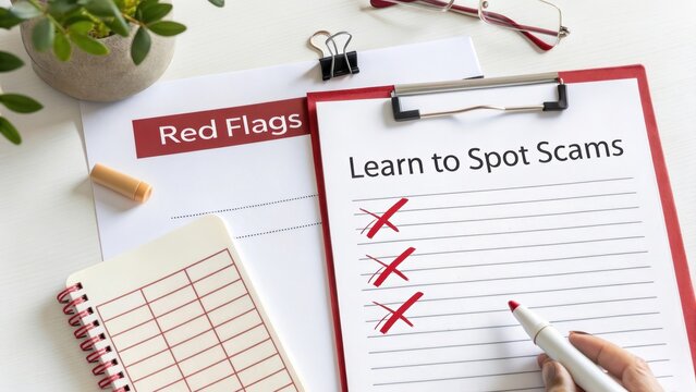 Learn to Identify Warning Signs of Scams with Checklist and Notes