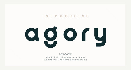 Obraz premium Modern minimal abstract alphabet fonts. Typography technology, electronic, movie, digital, music, future, logo creative font.