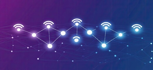 Wireless network connections depicted as a complex structure.