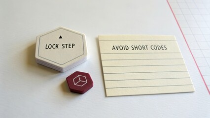 Lock Step Game Pieces on a Minimalist Background for Strategy Play