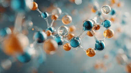 a 3d representation of an abstract molecule embodying the advanced concepts of science and medicine