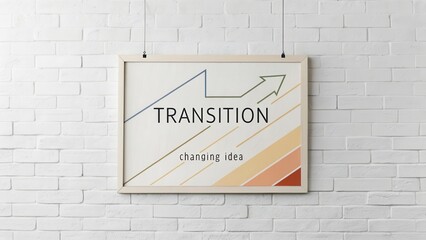 Obraz premium Transition Concept with Arrow Graphic and Stylish Wall Frame
