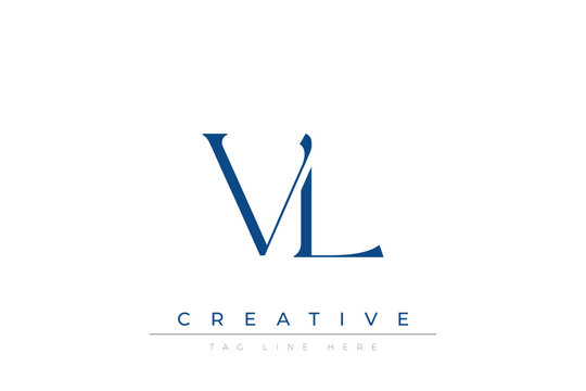 Blue stylized letters VL combined in a modern design on a clean white background, evoking professionalism and creativity. Ideal for branding, business identity, and corporate representation concepts.