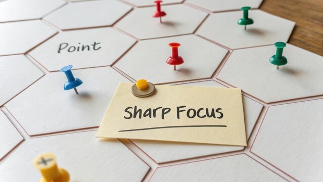 Sharp Focus Note on Hexagonal Grid with Push Pins and Marked Points