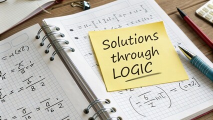 Solutions through Logic on Notepad with Mathematical Equations and Tools