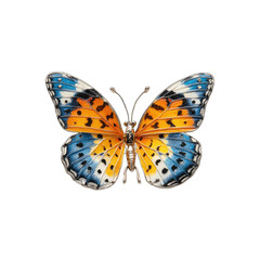 Detailed brooch of a butterfly with vibrant colors