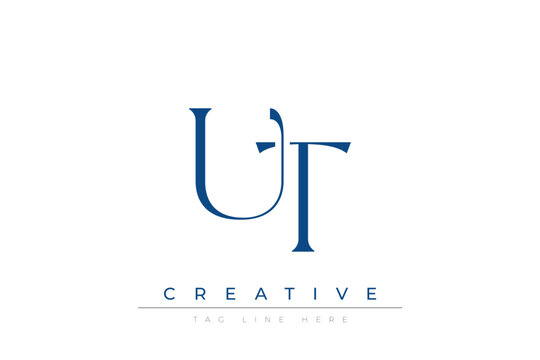 Blue stylized letters UT combined in a modern design on a clean white background, evoking professionalism and creativity. Ideal for branding, business identity, and corporate representation concepts.