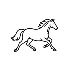 horse running  vector illustration icon on white background 