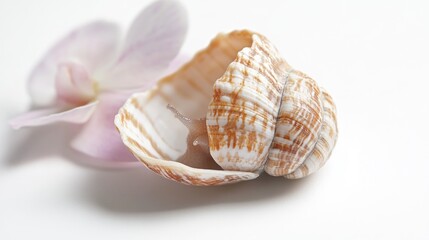 Snail in Shell and Orchid