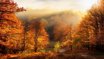 Fototapeta premium Autumn Landscape In The Forest