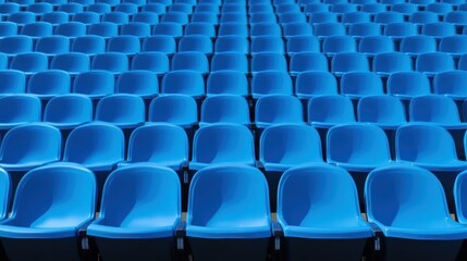 Naklejka premium Empty blue seats in stadium or auditorium
