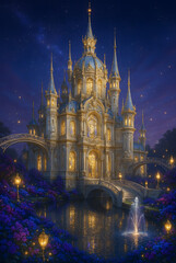 Fototapeta premium golden cathadral at night