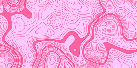 Abstract seamless pink floral pattern with swirling waves. gradient multicolor wave curve lines banner background design. Line topography map contour. Panorama view gradient multicolor wave curve line