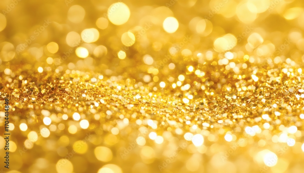 Poster the image shows a textured background of sparkling golden glitter with blurred bokeh effects creatin