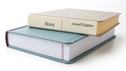 Two Hardcover Books with One Book Titled Joined Chapter and Story