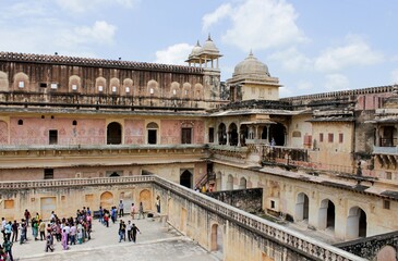 The corridors and labyrinths of Amber Fort. Jaipur, India