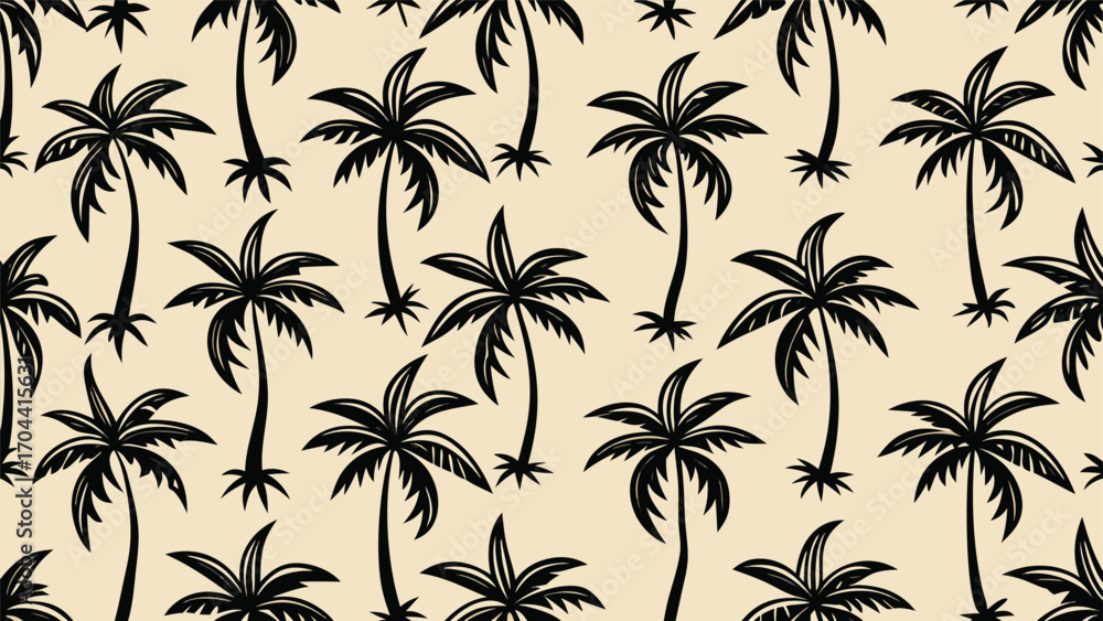 Poster a design featuring palm trees arranged in a pattern on a white backdrop..eps