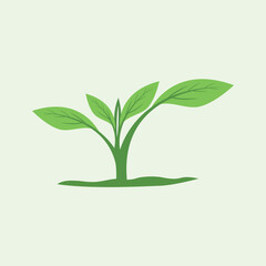 Vibrant stylized tree leaf design with clean lines and modern aesthetic