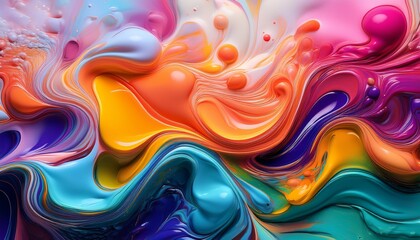 Fototapeta premium Abstract Art With Vibrant Colors And Fluid Shapes