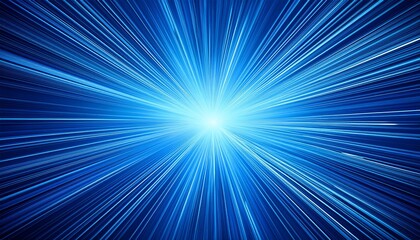 Fototapeta premium A Vibrant Blue Background With Radiating Lines Of Light Creating A Sense Of Energy And Movement The Central Focus Is A Bright Radiant Light Source Surrounded By A Radiant