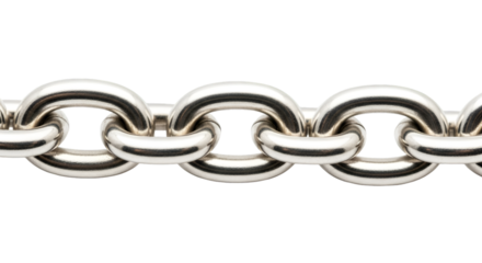 Close-up of a Shiny Metal Chain on Black Background
