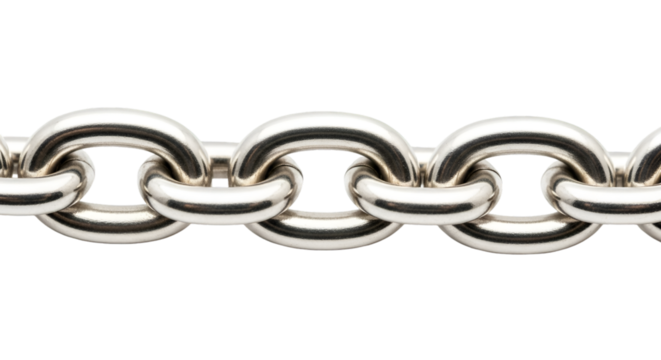 Close-up of a Shiny Metal Chain on Black Background