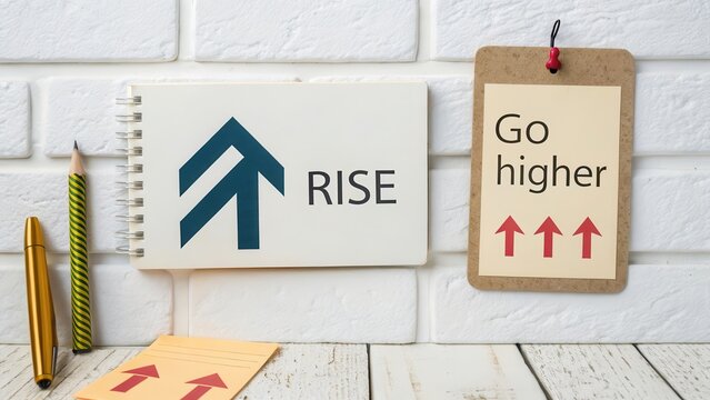 Motivational Concept with RISE Message for Personal Growth and Inspiration