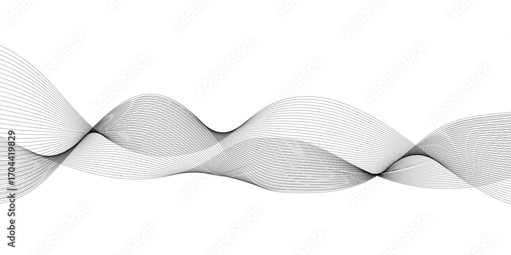 Aufkleber frequency sound wave, twisted curve lines with blend effect.