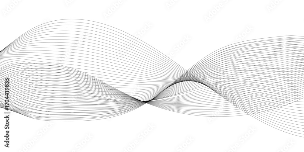 Aufkleber frequency sound wave, twisted curve lines with blend effect.