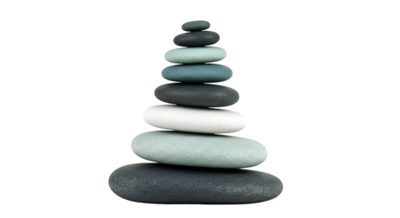 Stacked Zen Stones on Black Background