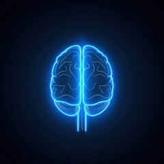 Human brain neon light illustration