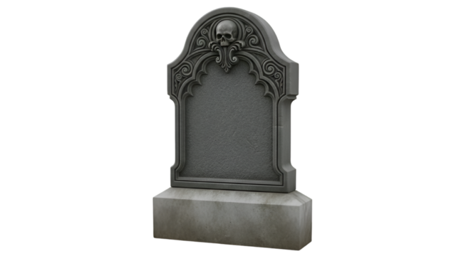 Gothic Tombstone with Skull Detail