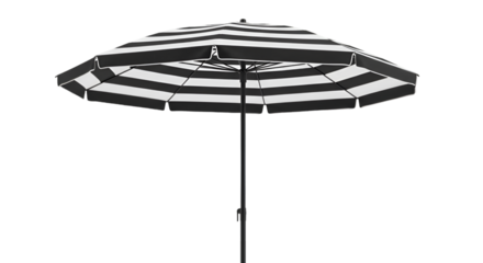 Black and White Striped Patio Umbrella