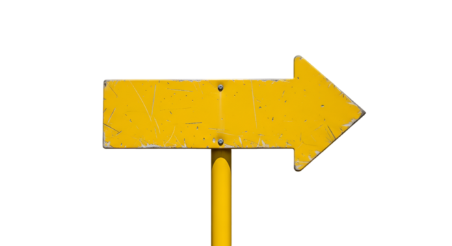 Yellow Arrow Sign Pointing Right on Black Background