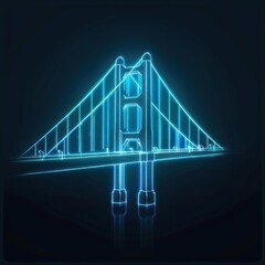 Neon bridge outline design