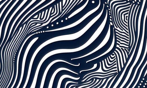 A striking black and white wave pattern forming a bold background.