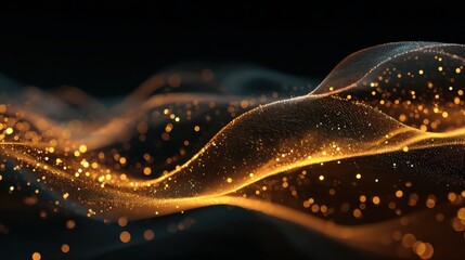 abstract digital wave with glowing particles  generative ai