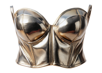 Metallic bustier isolated on white background