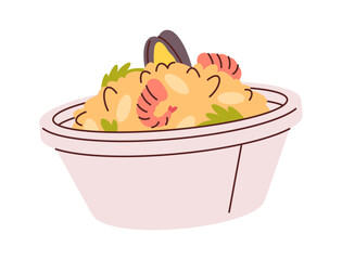 Boiled rice porridge with seafood