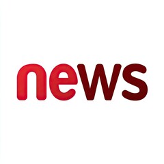 A stylized "news" wordmark in red and dark red gradients on a white background.  The letters are bold and slightly rounded