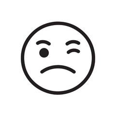 sad smiley face vector icon on white background 