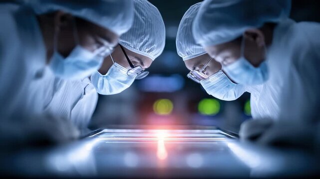 Cleanroom Engineers Focus on Semiconductor Chip Inspection