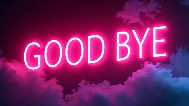 Neon sign that says good bye