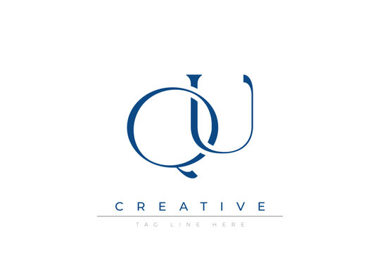 Blue stylized letters QU combined in a modern design on a clean white background, evoking professionalism and creativity. Ideal for branding, business identity, and corporate representation concepts.