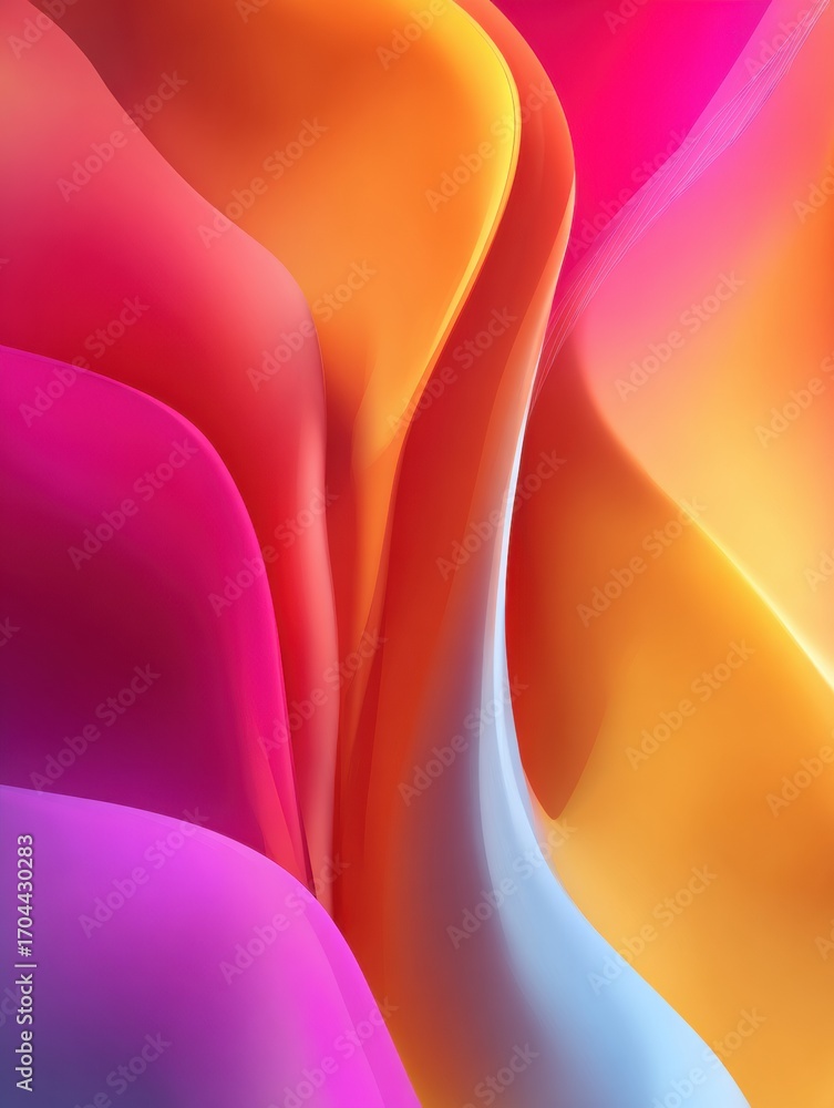 Aufkleber colorful abstract waves creating a vibrant and dynamic visual experience in textile design and digit