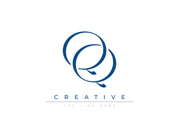 Blue stylized letters QQ combined in a modern design on a clean white background, evoking professionalism and creativity. Ideal for branding, business identity, and corporate representation concepts.