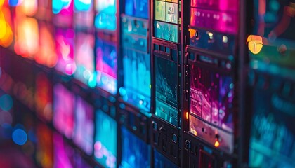 Colorful digital display wall