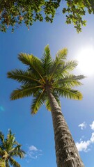 Palm tree under a clear sky