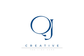 Blue stylized letters QJ combined in a modern design on a clean white background, evoking professionalism and creativity. Ideal for branding, business identity, and corporate representation concepts.