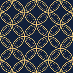 Geometric Art Deco Pattern With Interlocking Circles